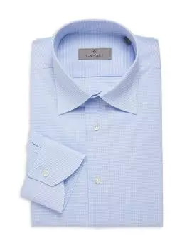 Классическая рубашка в клетку Modern Fit Canali, синий
