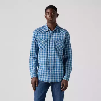 Классическая рубашка в стиле вестерн-стандарт Levi's, цвет Weaver Indigo Shadow Plaid - Medium Wash