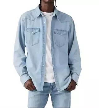 Классическая рубашка Western Standard средней степени стирки Levi's, цвет medium wash