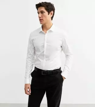 Классическая рубашка WHITE MUSCLE FIT New Look, белый