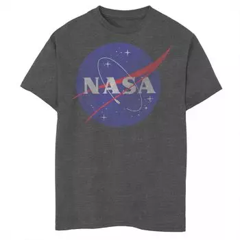 Классическая синяя футболка NASA с потертым винтажным рисунком и логотипом NASA для мальчиков 8–20 лет Licensed Character