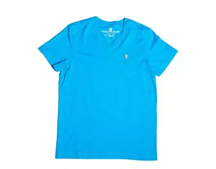 Классическая синяя футболка Psycho Bunny Atlan с v-образным вырезом Sunburst B6U100Q1PC-ABU, синий