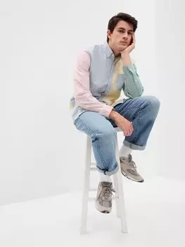 Классическая стандартная оксфордская рубашка Gap, мультиколор