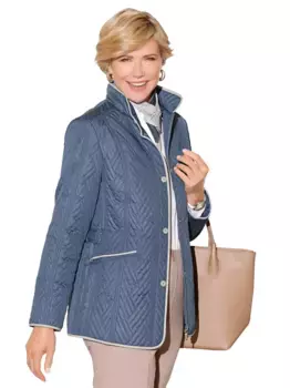 Классическая стеганая куртка, без капюшона Classic, голубой