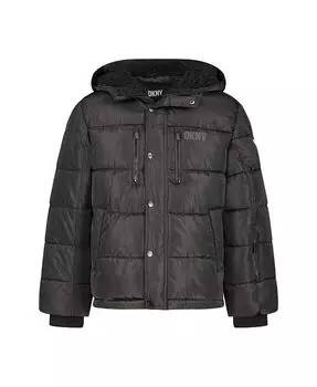Классическая стеганая куртка-пуховик для мальчиков DKNY, черный