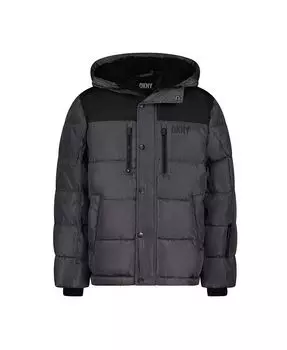 Классическая стеганая куртка-пуховик для мальчиков DKNY, черный