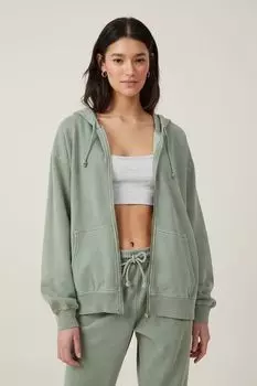 Классическая стираная толстовка на молнии Cotton On
