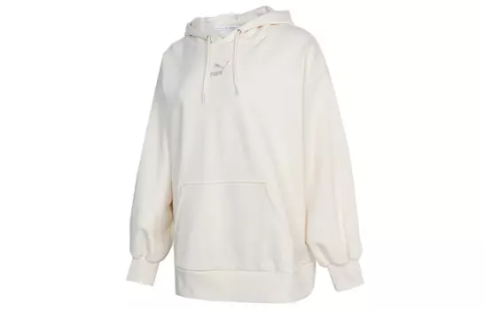 Классическая свободная толстовка женская молочно-белая Puma