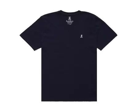 Классическая темно-синяя мужская футболка Psycho Bunny с v-образным вырезом B6U100ARPC-NVY, синий