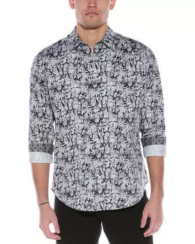 Классическая тканая рубашка Роберта Грэма Моралеса Robert Graham, серый