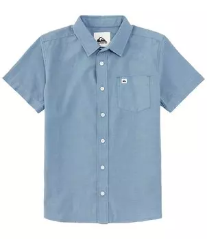 Классическая тканая рубашка Shoreline с короткими рукавами Quiksilver для мальчиков 8–20 лет, синий