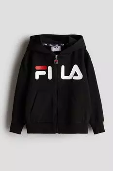 Классическая толстовка на молнии с логотипом Bellows Fila, черный