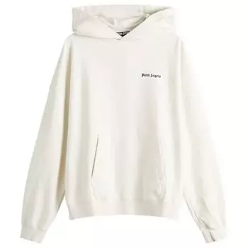 Классическая толстовка с капюшоном и вышитым логотипом Palm Angels, белый