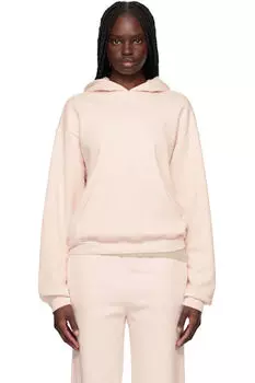 Классическая толстовка с капюшоном из розового хлопкового флиса SKIMS