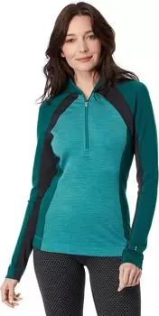 Классическая толстовка с капюшоном из термомериноса на молнии 1/2 Smartwool, цвет Cascade Green Heather