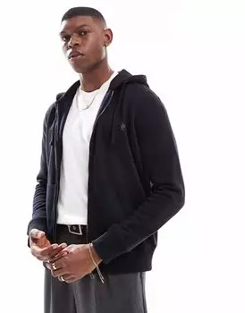 Классическая толстовка с капюшоном на молнии French Connection темно-синего цвета French Connection Mens