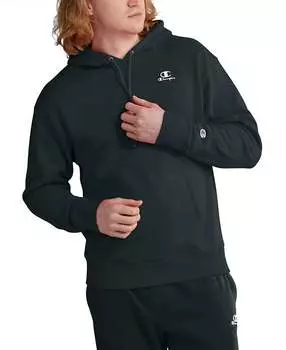 Классическая толстовка с капюшоном Stadard Fit с вышитым логотипом черного цвета Champion