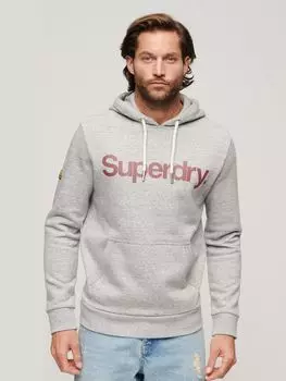 Классическая толстовка с логотипом Core Superdry, атлетический серый меланж