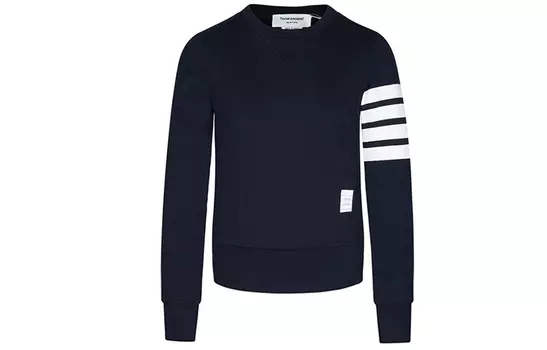 Классическая толстовка с петлями на спине и четырьмя полосками THOM BROWNE, Marine Blue
