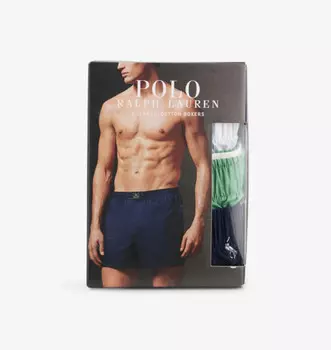Классическая упаковка из трех хлопковых трусов-боксеров Polo Ralph Lauren, мультиколор