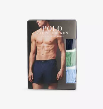 Классическая упаковка из трех хлопковых трусов-боксеров Polo Ralph Lauren, мультиколор