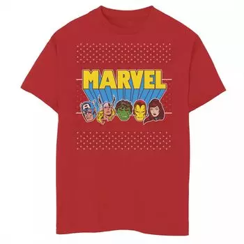 Классическая уродливая рождественская футболка с рисунком Marvel Avengers для мальчиков 8–20 лет Marvel