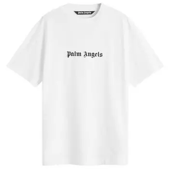 Классическая узкая футболка с логотипом Palm Angels, белый