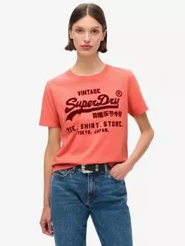 Классическая винтажная футболка с графическим логотипом в расслабленном стиле Superdry, цвет Burnt Coral