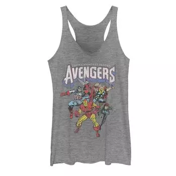 Классическая винтажная майка для подростков с изображением Marvel Avengers Group Shot Licensed Character