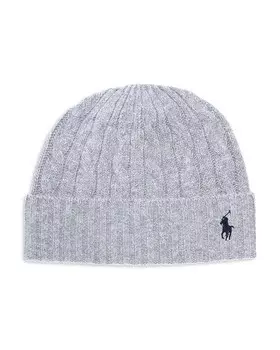 Классическая вязаная шапка Polo Ralph Lauren, серый