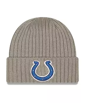 Классическая вязаная шапка с манжетами для больших мальчиков и девочек, графитовая Индианаполис Colts Core New Era, серый