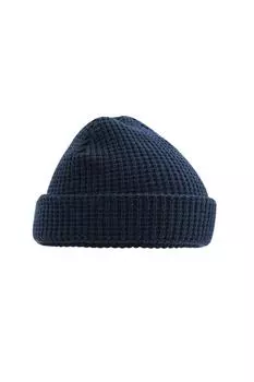 Классическая вязаная шапка вафельного цвета Beechfield, темно-синий