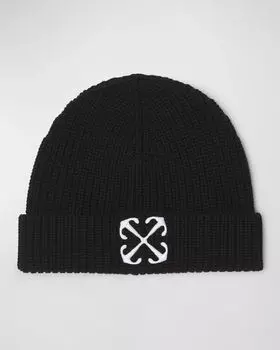 Классическая вязаная шерстяная шапка Arrow Off-White, цвет Black White