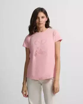 Классическая женская футболка с коротким рукавом Silbon, розовый