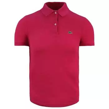 Классическая женская рубашка-поло розового цвета Lacoste, розовый