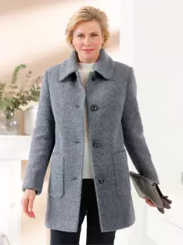 Классическая зимняя куртка без капюшона Classic, цвет Rauchblau-Anthrazit-Gemustert