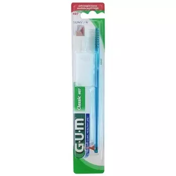 Классическая зубная щетка 407 с куполообразной щетиной средней формы Gum