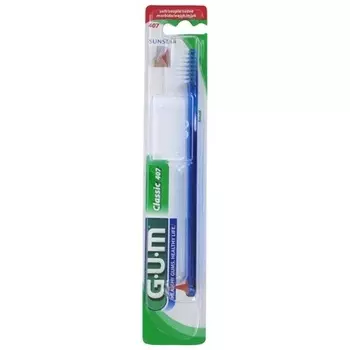 Классическая зубная щетка 407 с куполообразной щетиной средней формы Gum