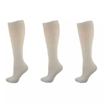 Классические акриловые гольфы косой вязки, упаковка из 3 пар WEAR SIERRA, белый