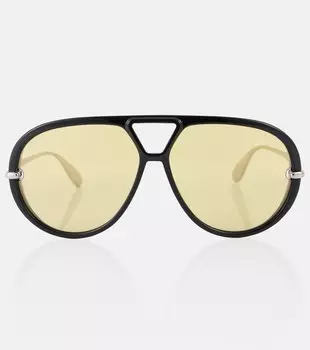 Классические авиаторские очки Bottega Veneta, Black-Silver-Yellow