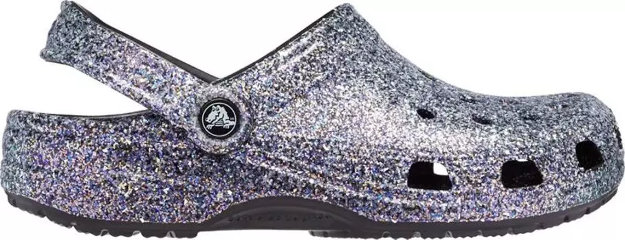 Классические блестящие сабо Crocs, черный