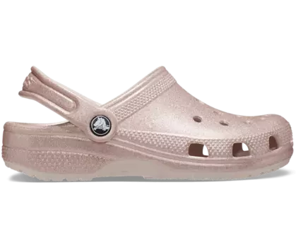 Классические блестящие сабо Crocs для малышей, цвет Quartz Glitter