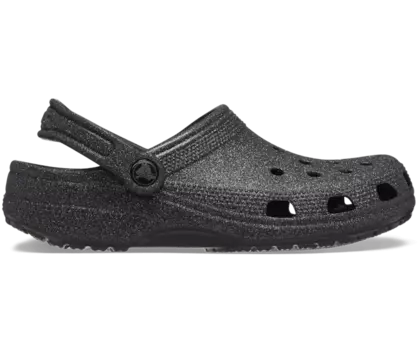 Классические блестящие сабо Crocs мужские, цвет Black Glitter