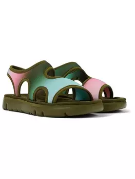 Классические босоножки Camper, цвет khaki/trkis/rosa