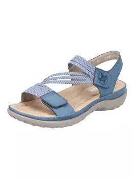 Классические босоножки rieker, цвет blau/wei