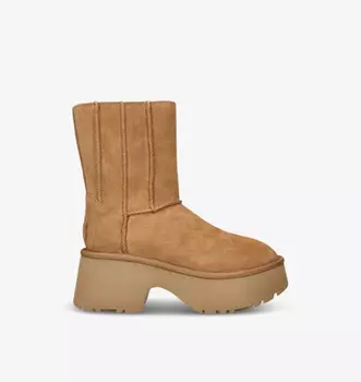 Классические ботильоны на каблуке из замши и овчины New Heights Ugg, коричневый