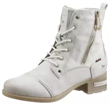 Классические ботильоны на шнуровке Mustang Shoes, кремовый