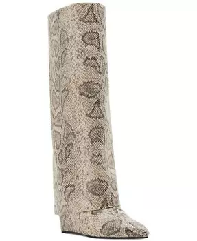 Классические ботинки до колена на танкетке с отложными манжетами Evander Madden Girl, серый