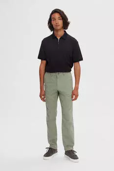 Классические брюки чинос Slim Fit из органического хлопка. Selected, зеленый