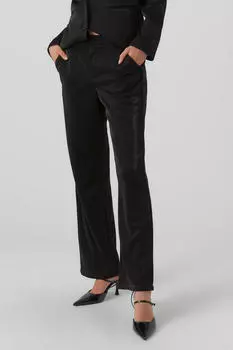 Классические брюки из блестящей ткани Vero Moda, черный